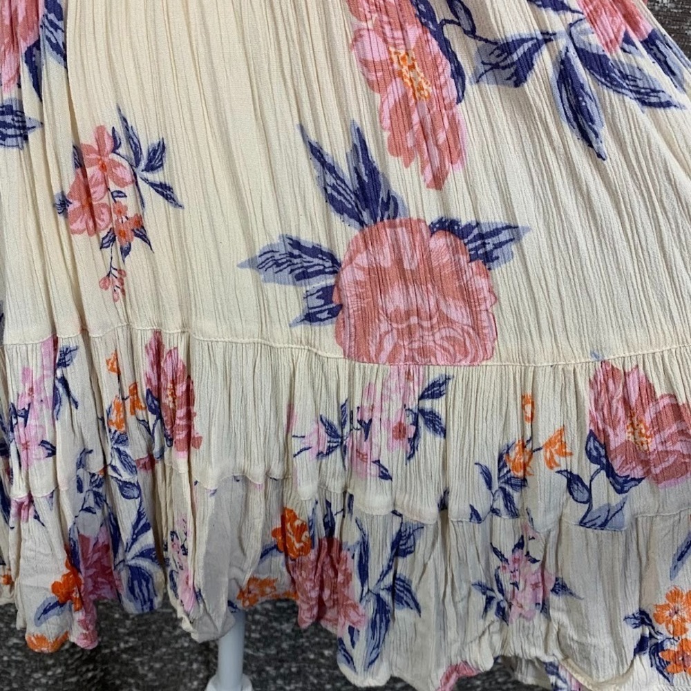 Angie by Anthropologie Twist Front Floral Mini Dress Crochet Boho Women's Medium - Picture 3 of 10